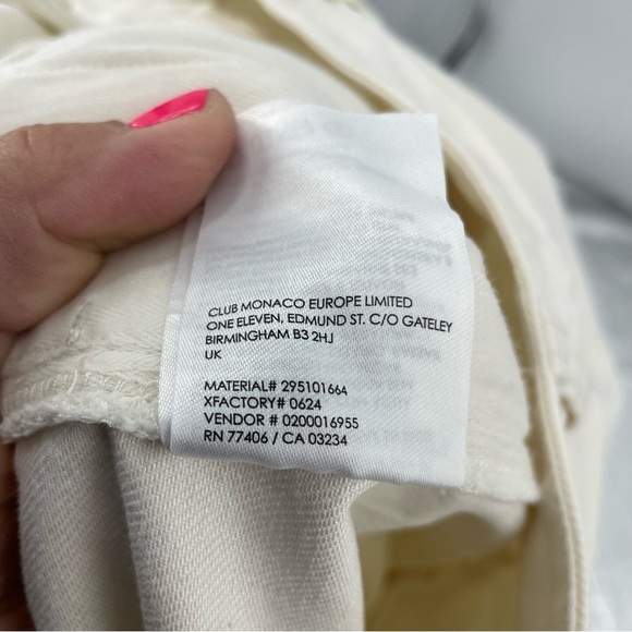 Club Monaco curved seam utility barrel pant cream white Sz 12 - Picture 10 of 10